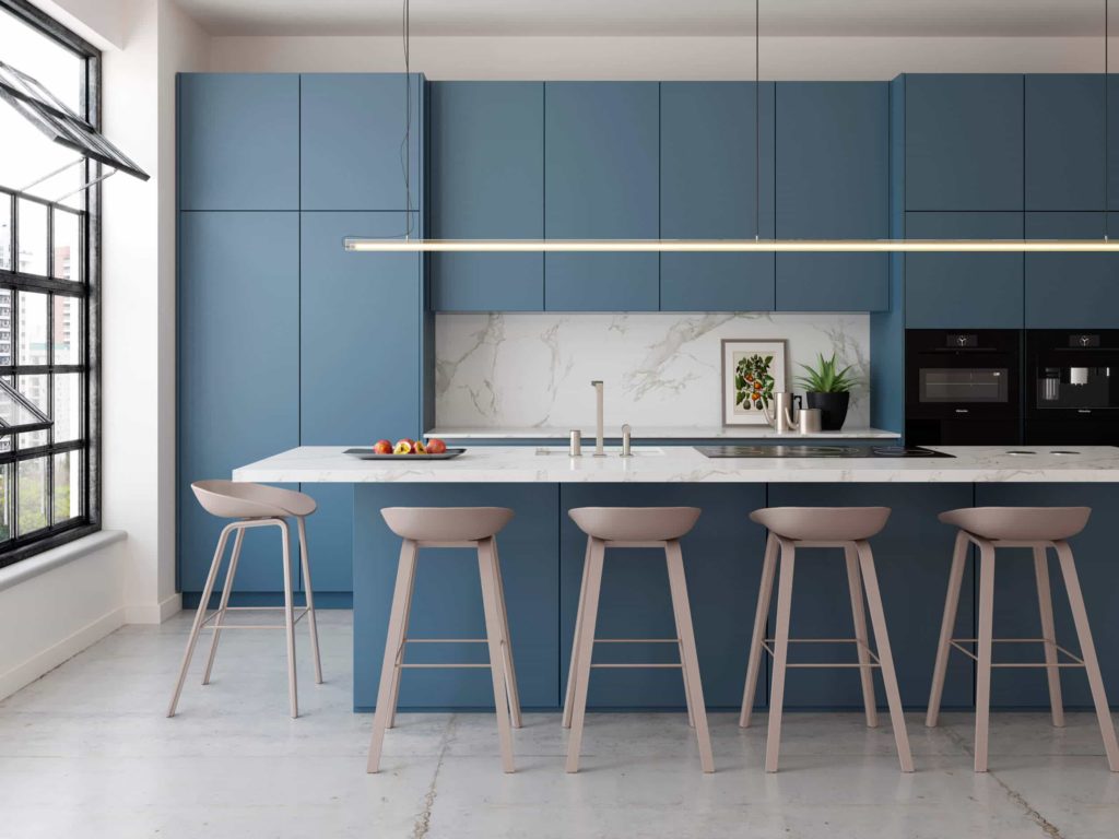 Imagem de cozinha azul Todeschini